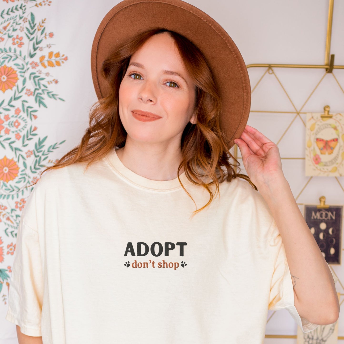 Adopt Don't Shop Embroidered Dog Tee