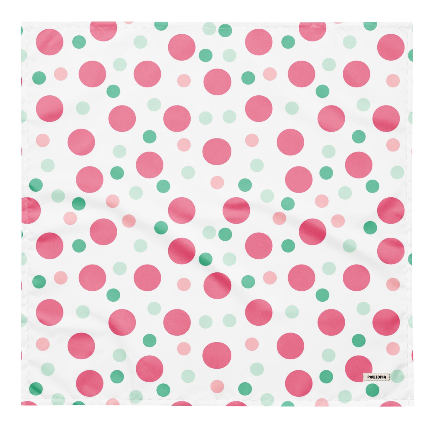 Minty Pink Polka Dog Bandana