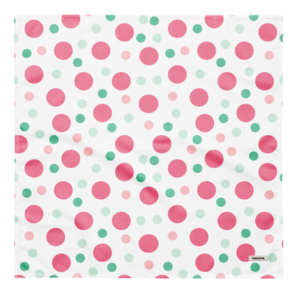 Minty Pink Polka Dog Bandana