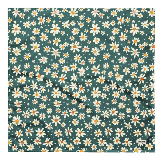 Retro Daisy Green Dog Bandana