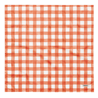 Orange Checks Dog Bandana