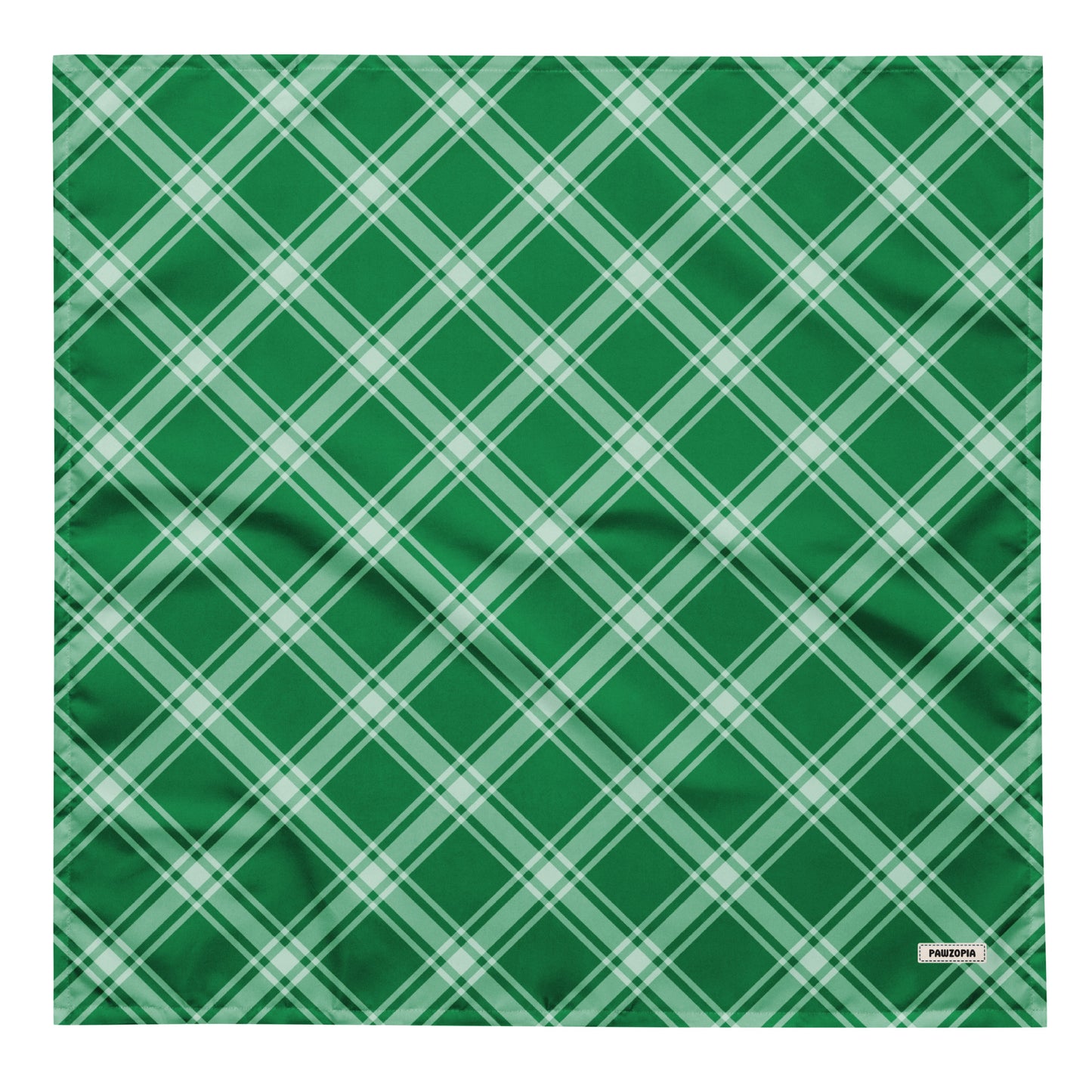 Green Plaid Dog Bandana