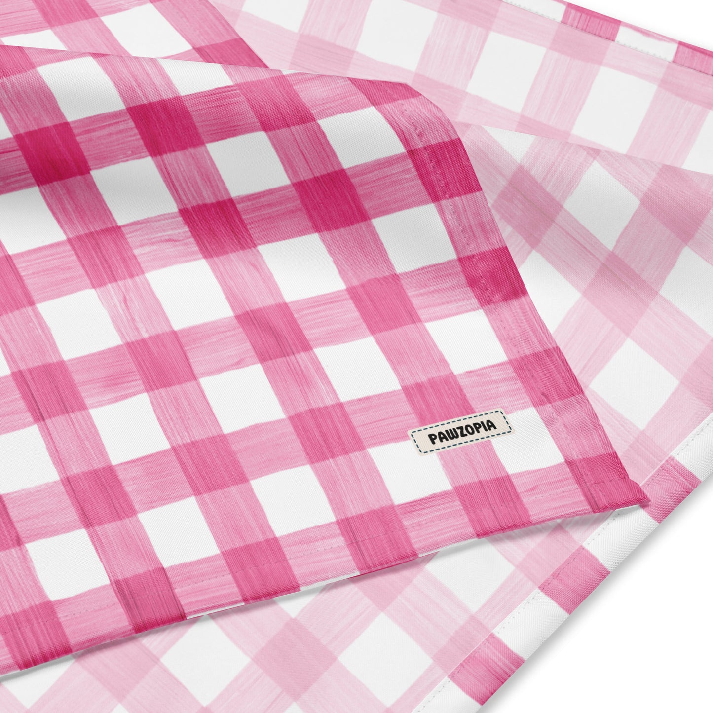 Pink Checks Dog Bandana