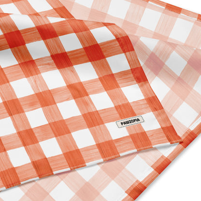 Orange Checks Dog Bandana