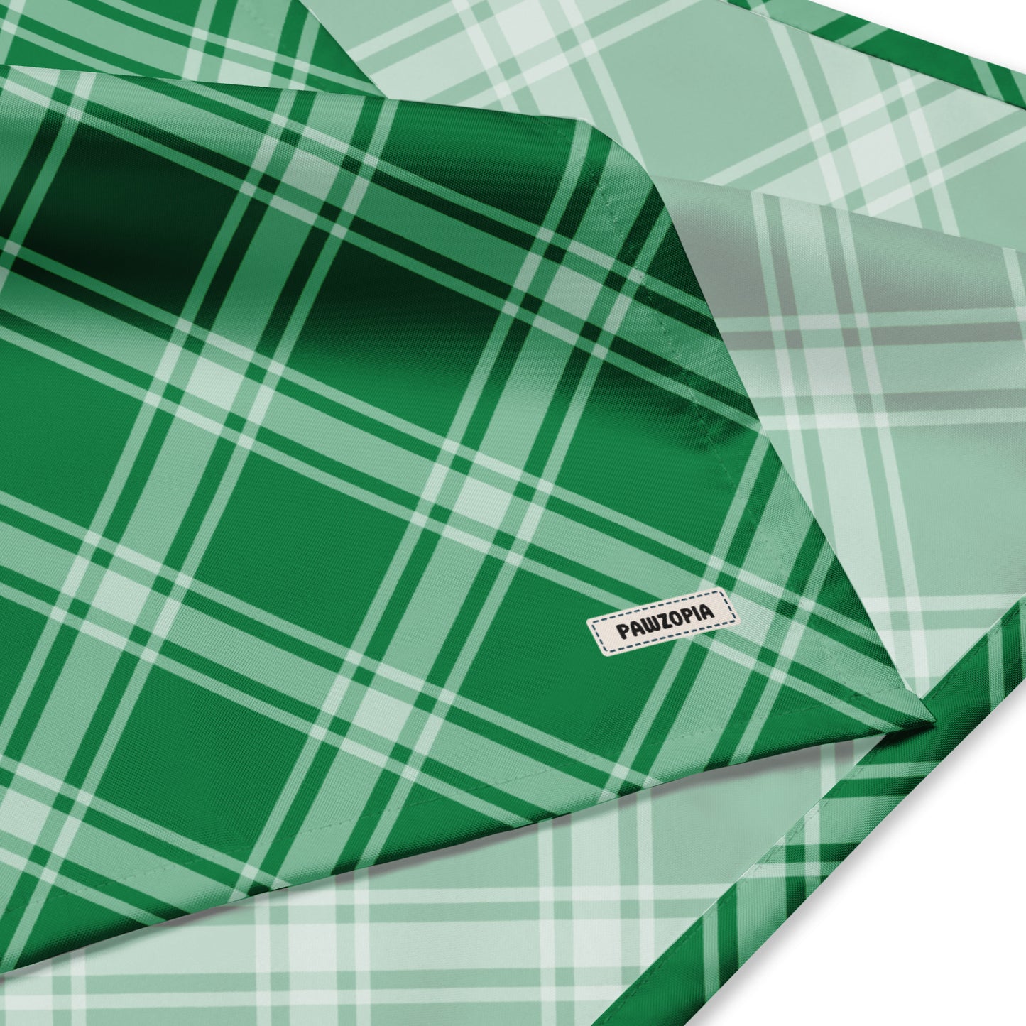 Green Plaid Dog Bandana