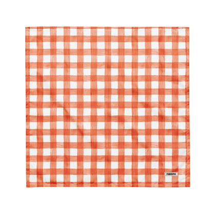 Orange Checks Dog Bandana