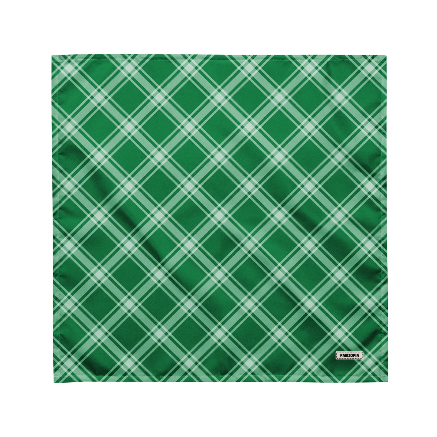 Green Plaid Dog Bandana