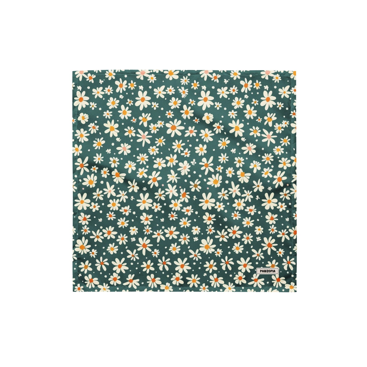 Retro Daisy Green Dog Bandana