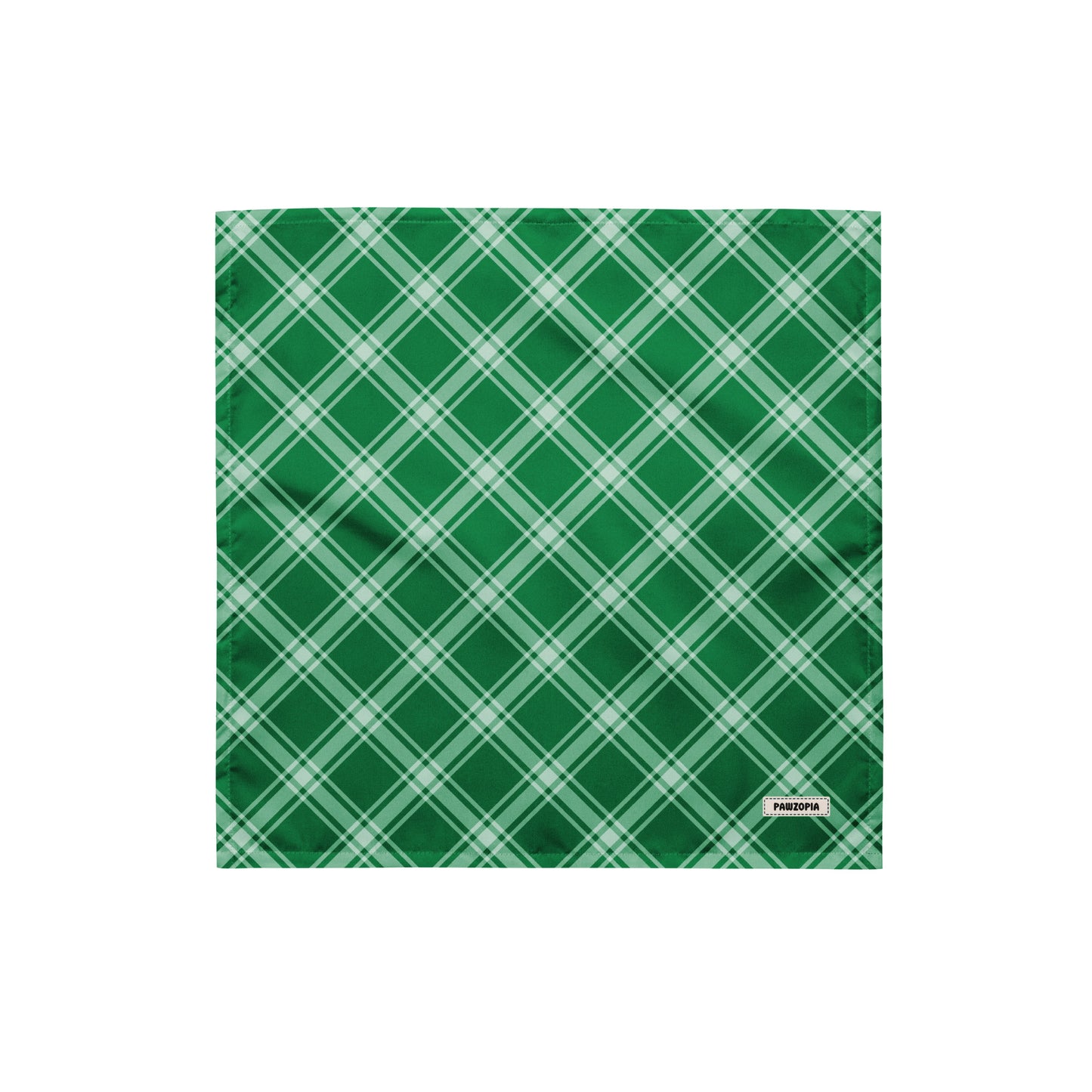 Green Plaid Dog Bandana