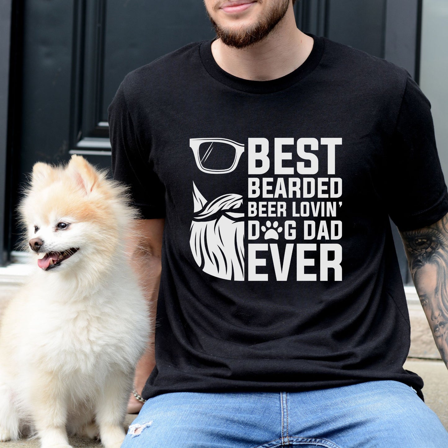 Best Bearded Dog Dad Tee