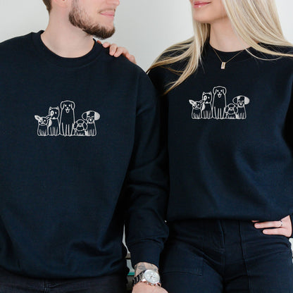 Dog Doodle Embroidered Sweatshirt