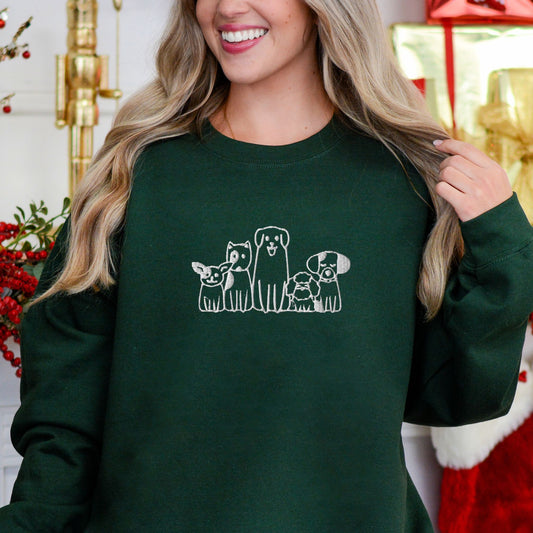 Dog Doodle Embroidered Sweatshirt