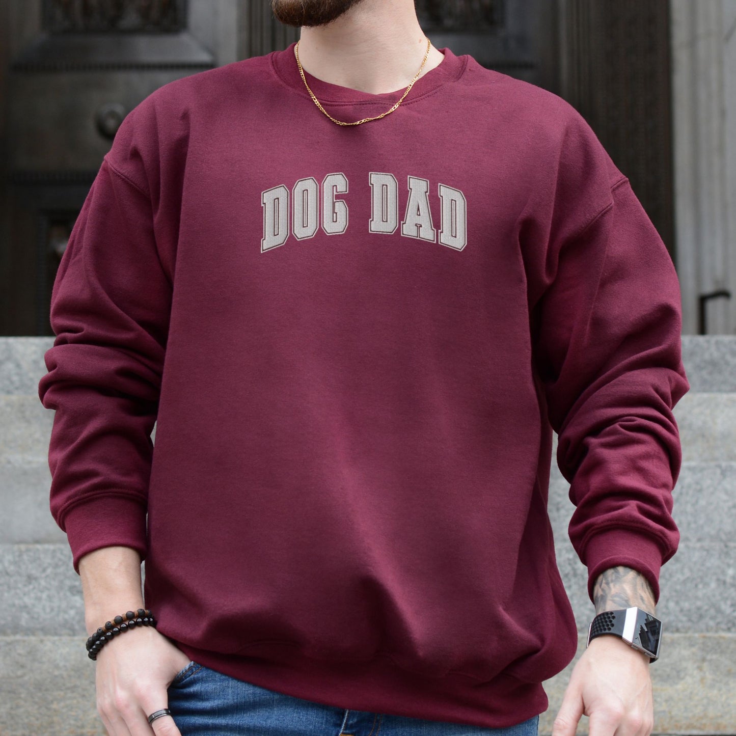 Dog Dad Embroidered Sweatshirt