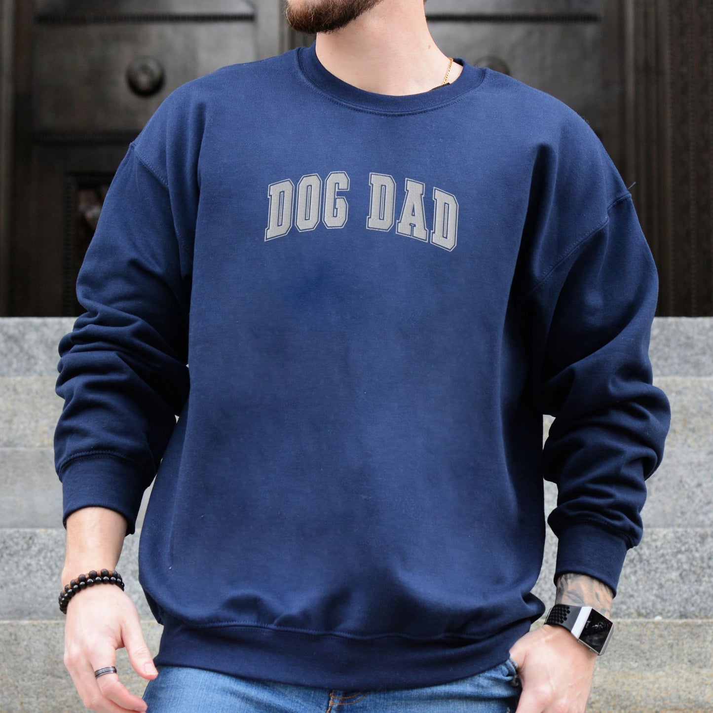 Dog Dad Embroidered Sweatshirt