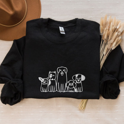 Dog Doodle Embroidered Sweatshirt