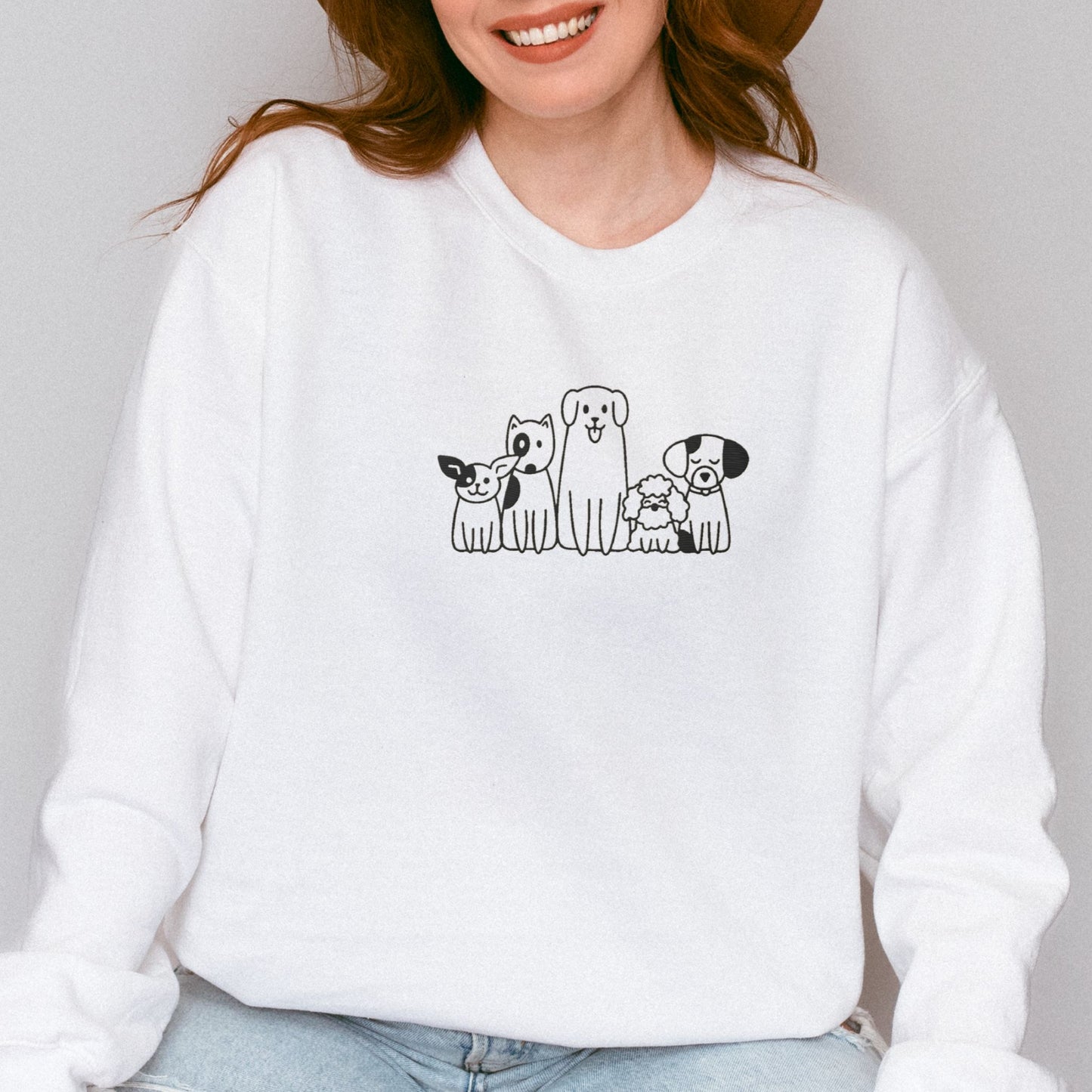 Dog Doodle Embroidered Sweatshirt