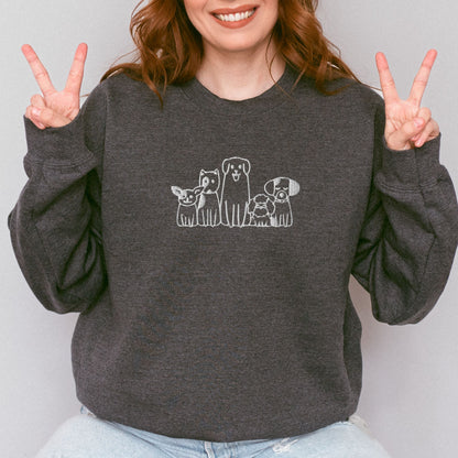 Dog Doodle Embroidered Sweatshirt