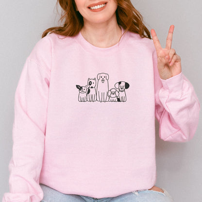 Dog Doodle Embroidered Sweatshirt