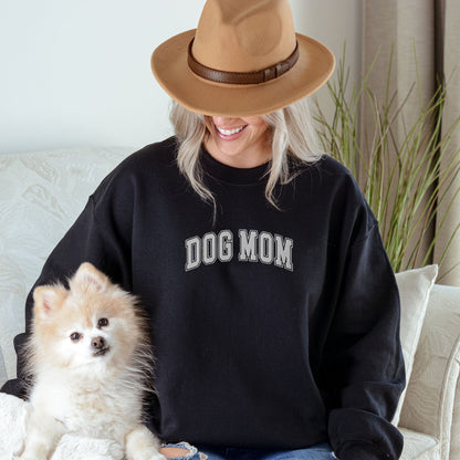 Dog Mom Embroidered Sweatshirt