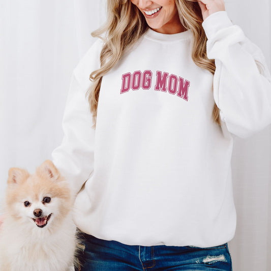 Dog Mom Embroidered Sweatshirt