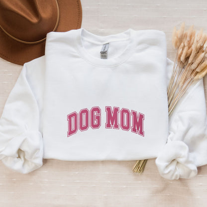 Dog Mom Embroidered Sweatshirt