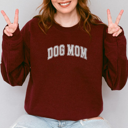 Dog Mom Embroidered Sweatshirt