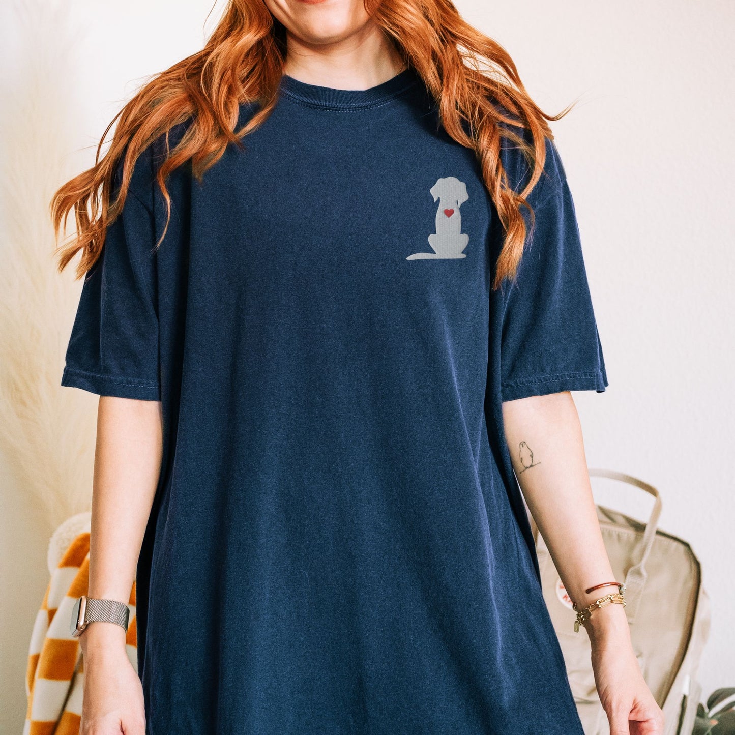 Dog Heart Pocket Embroidered Tee