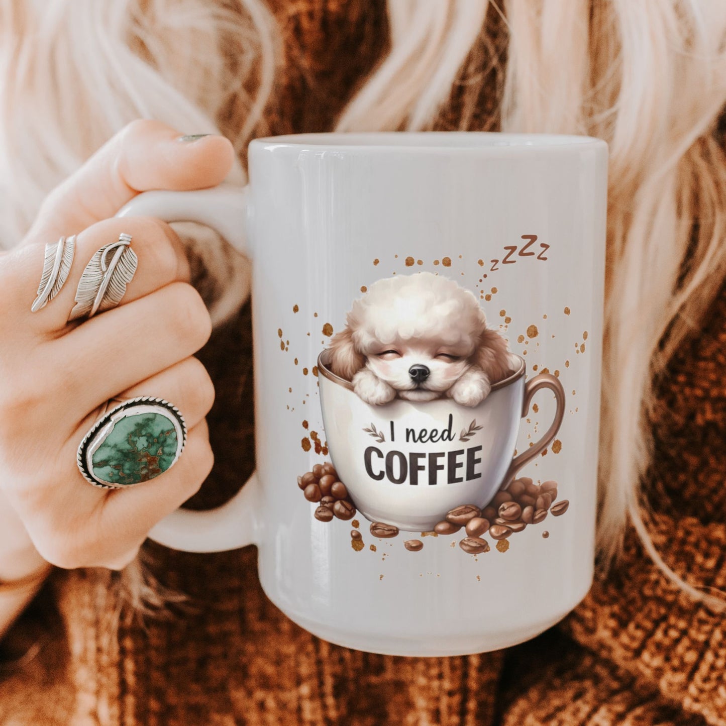 I Need Coffee Poodle Mug