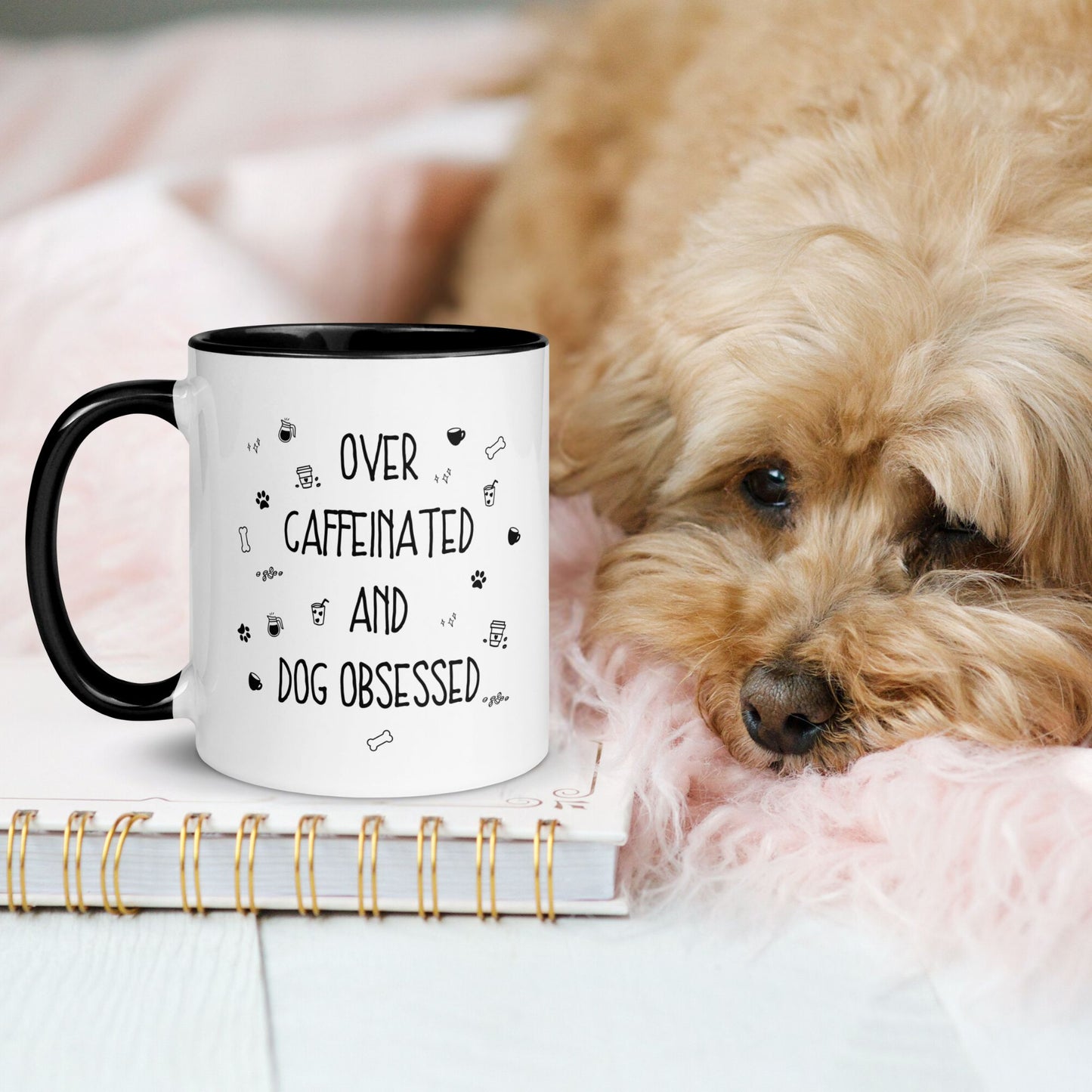 Over Caffeinated & Dog Obsessed Mug