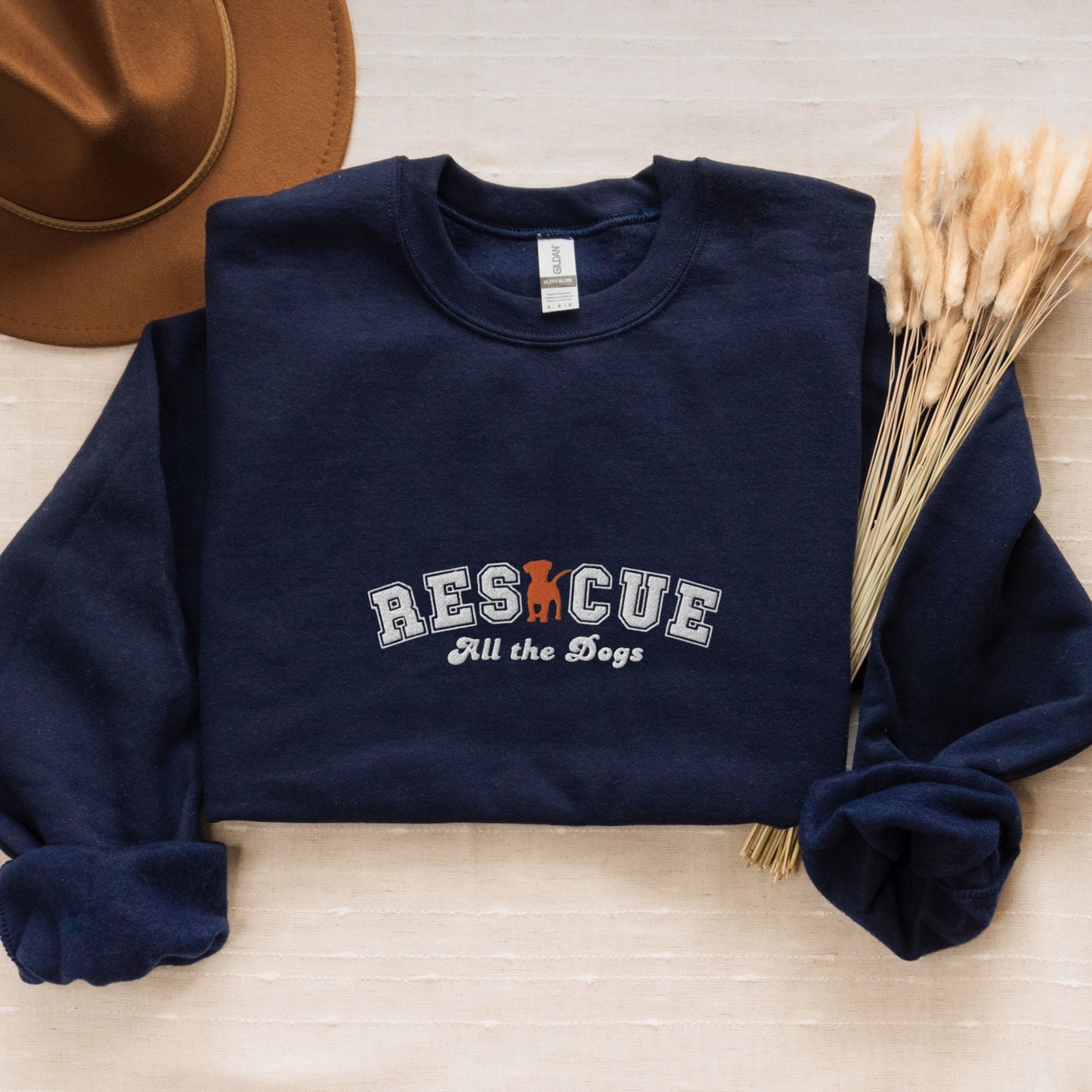 Rescue All the Dogs Embroidered Sweatshirt