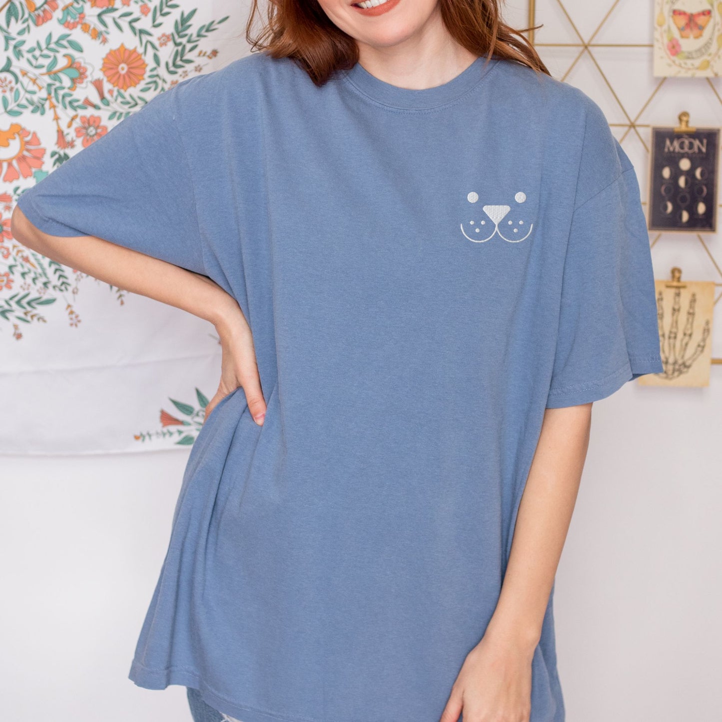 Smiling Dog Pocket Embroidered Tee