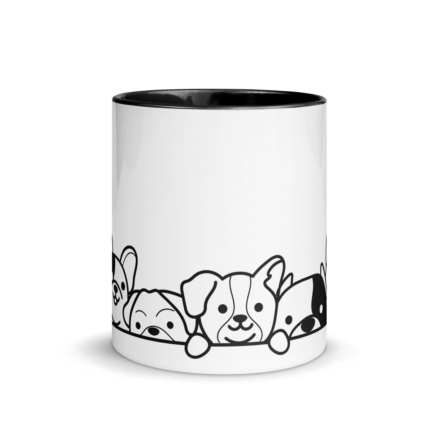 Cute Peeking Dogs Mug