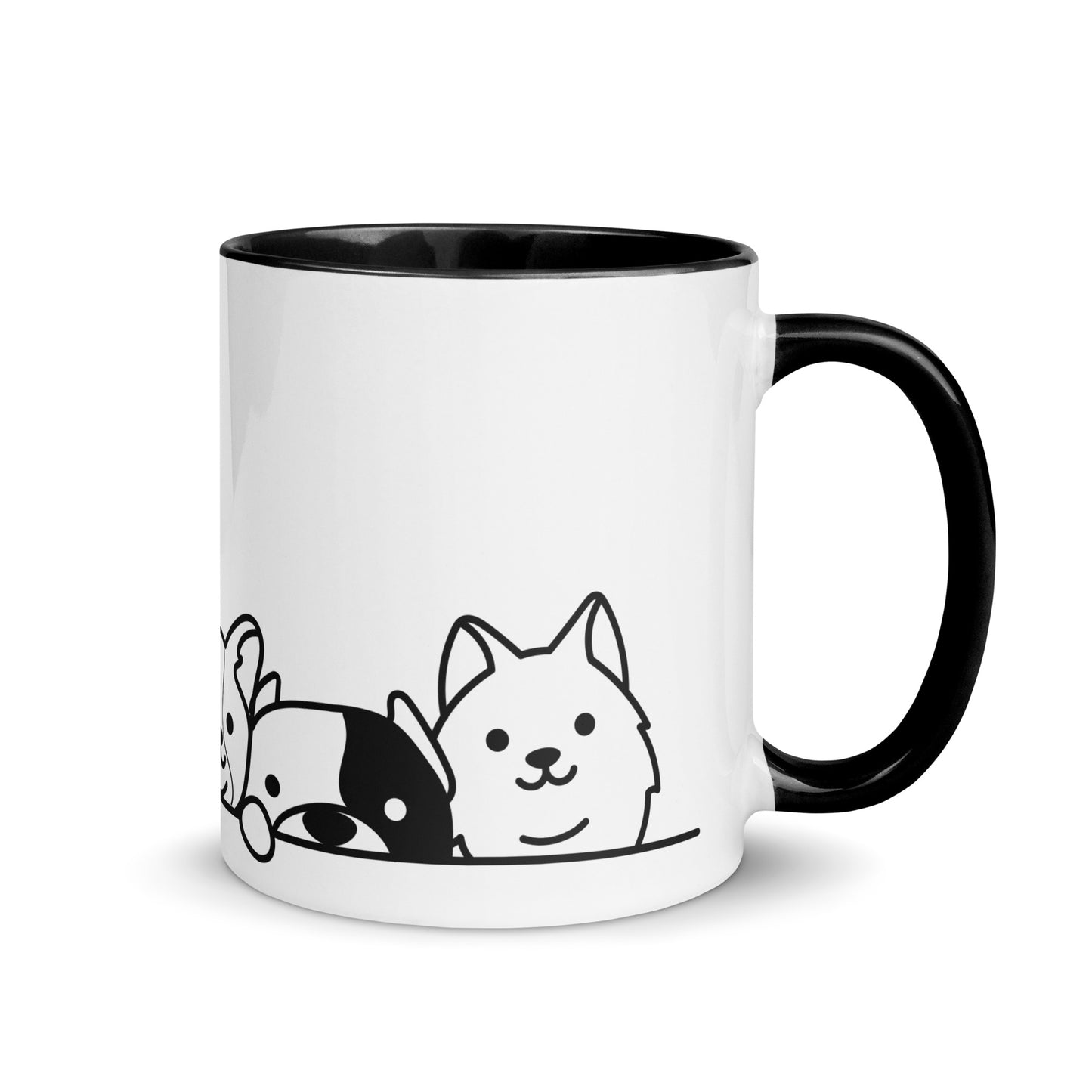 Cute Peeking Dogs Mug