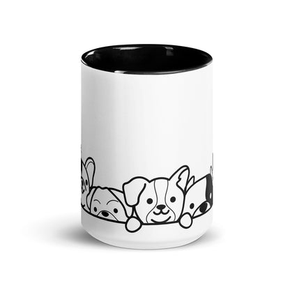 Cute Peeking Dogs Mug