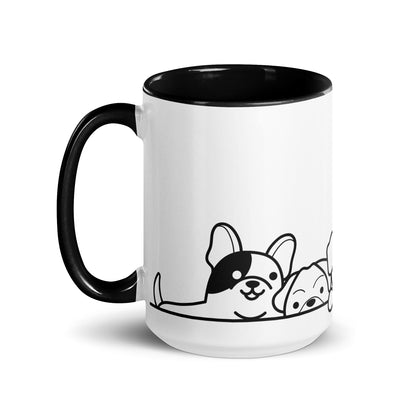 Cute Peeking Dogs Mug