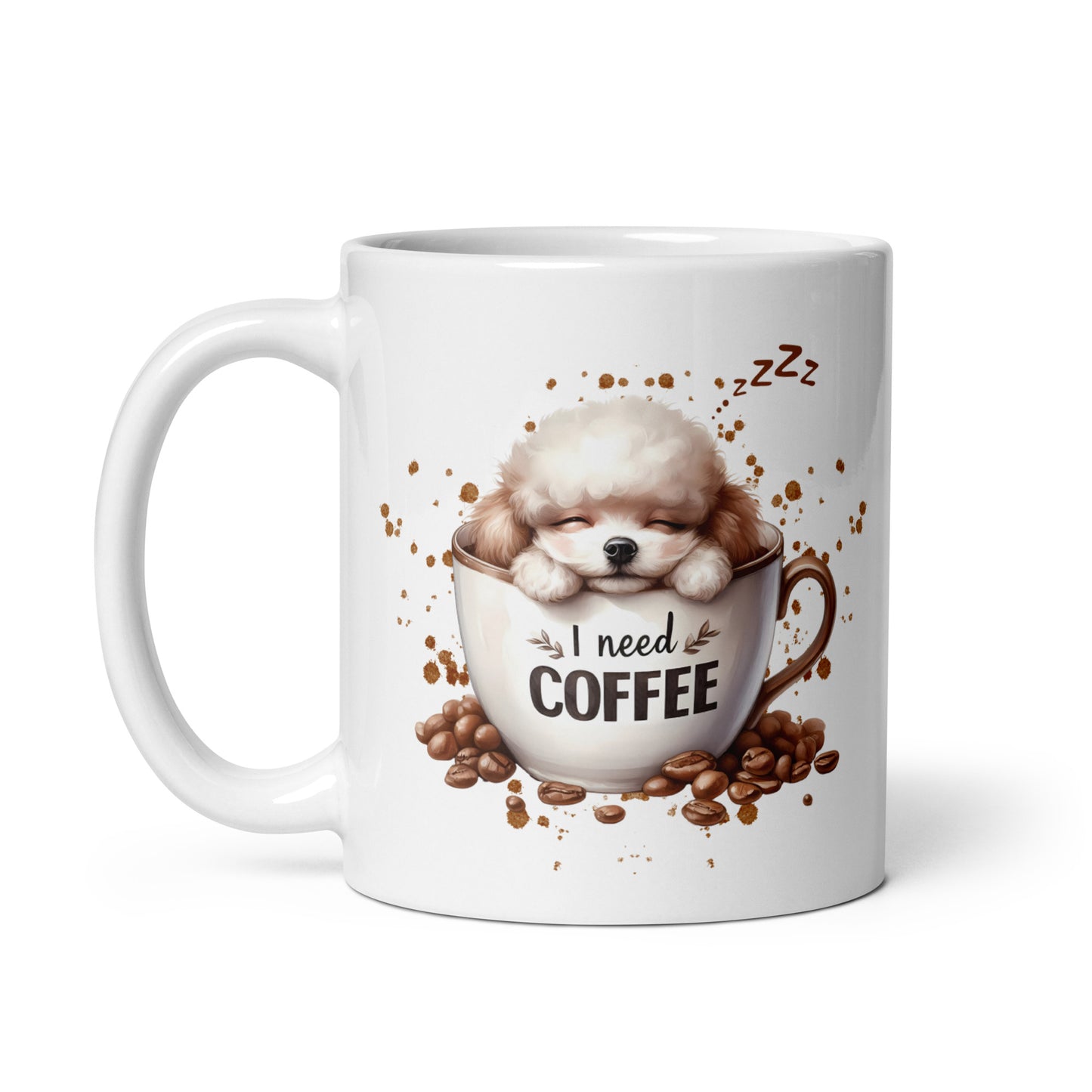 I Need Coffee Poodle Mug