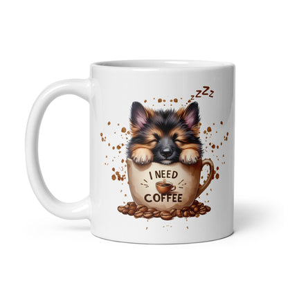 I Need Coffee German Shepherd Mug