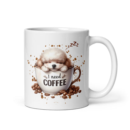 I Need Coffee Poodle Mug