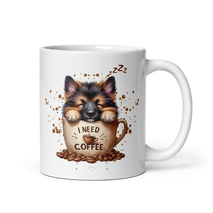 I Need Coffee German Shepherd Mug