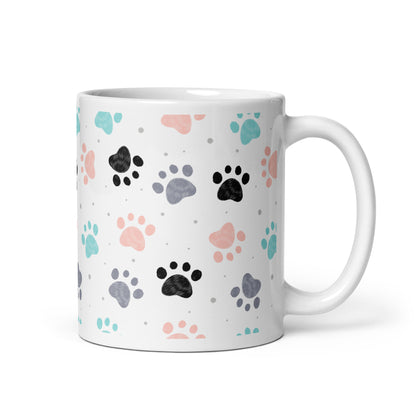 Colorful Paw Print Mug