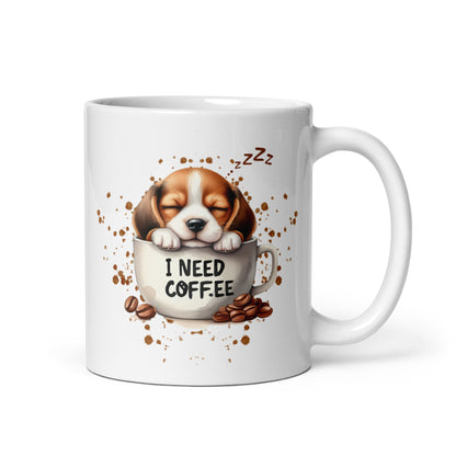 I Need Coffee Beagle Mug