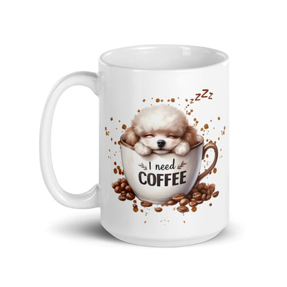 I Need Coffee Poodle Mug