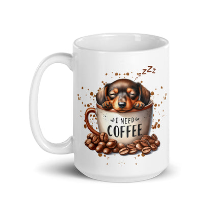 I Need Coffee Dachshund Mug