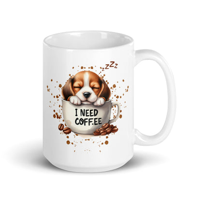 I Need Coffee Beagle Mug