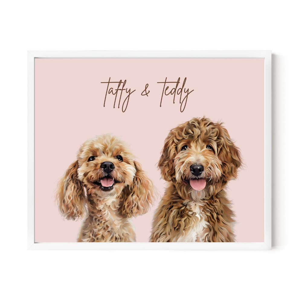 Multi Pet Custom Portrait - Two Pets Artelo
