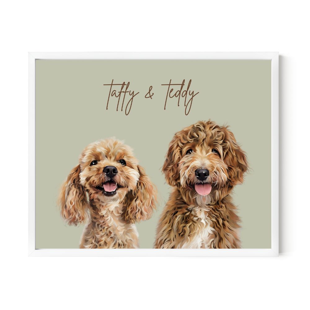 Multi Pet Custom Portrait - Two Pets Artelo