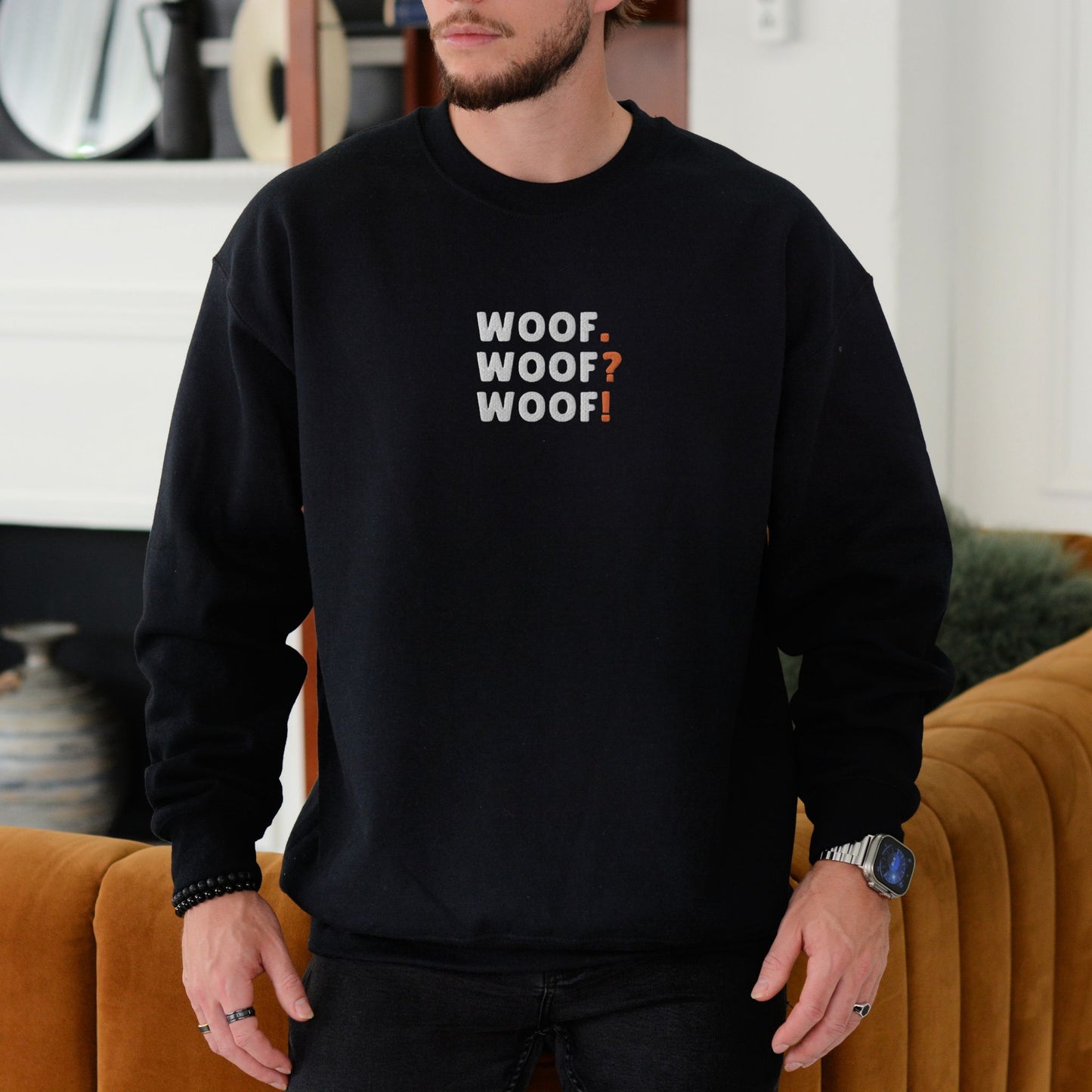 Woof.Woof?Woof! Embroidered Sweatshirt